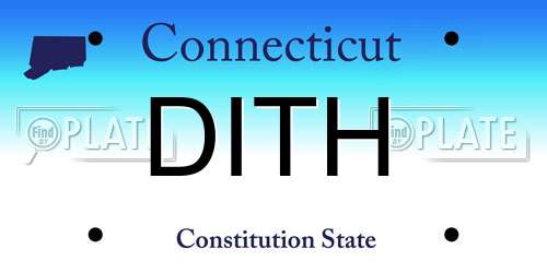 DITH Connecticut License Plate