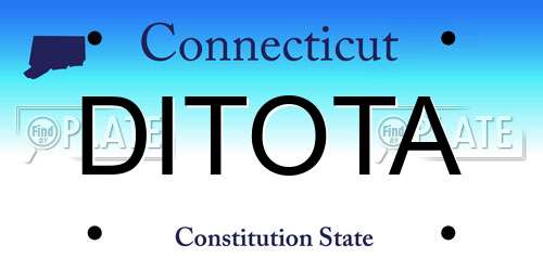 DITOTA Connecticut License Plate