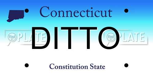 DITTO Connecticut License Plate