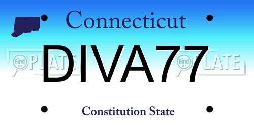 DIVA77 Connecticut License Plate