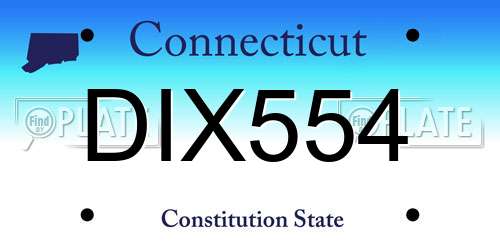 DIX554 Connecticut License Plate