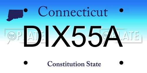 DIX55A Connecticut License Plate
