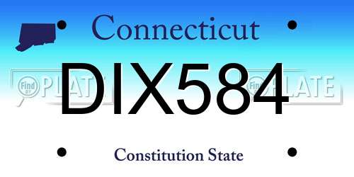 DIX584 Connecticut License Plate