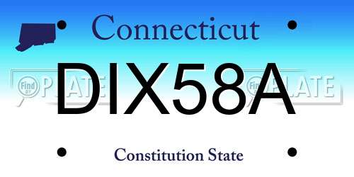 DIX58A Connecticut License Plate
