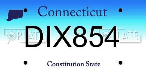DIX854 Connecticut License Plate