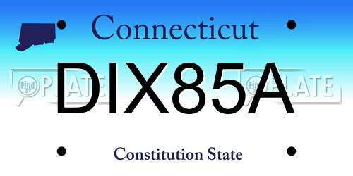 DIX85A Connecticut License Plate