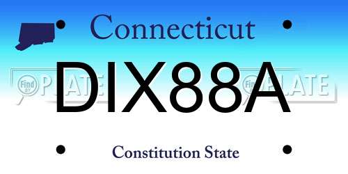DIX88A Connecticut License Plate