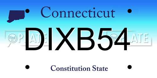 DIXB54 Connecticut License Plate