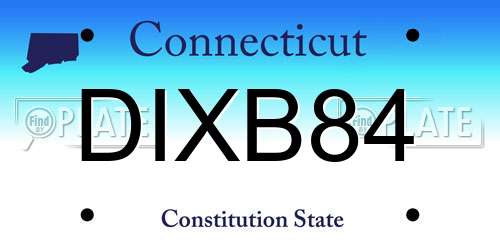 DIXB84 Connecticut License Plate