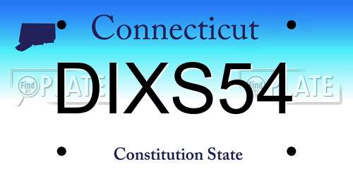 DIXS54 Connecticut License Plate