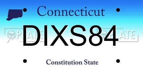 DIXS84 Connecticut License Plate