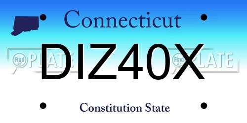 DIZ40X Connecticut License Plate
