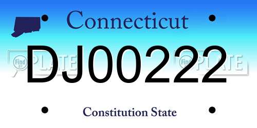 DJ00222 Connecticut License Plate
