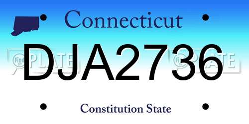 DJA2736 Connecticut License Plate