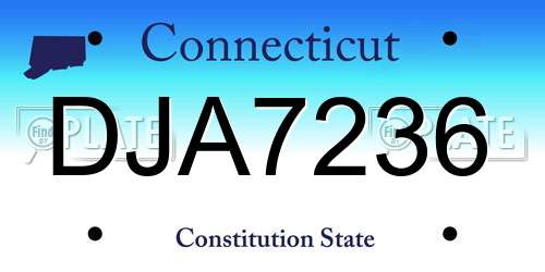 DJA7236 Connecticut License Plate