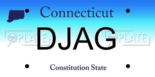 DJAG Connecticut License Plate