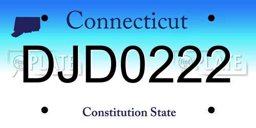 DJD0222 Connecticut License Plate
