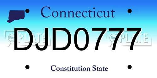 DJD0777 Connecticut License Plate