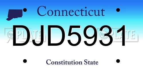 DJD5931 Connecticut License Plate