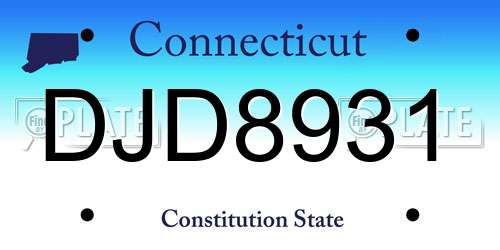 DJD8931 Connecticut License Plate