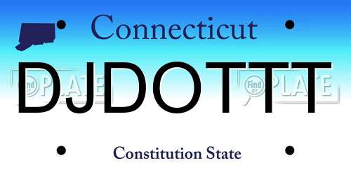 DJDOTTT Connecticut License Plate