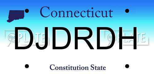 DJDRDH Connecticut License Plate