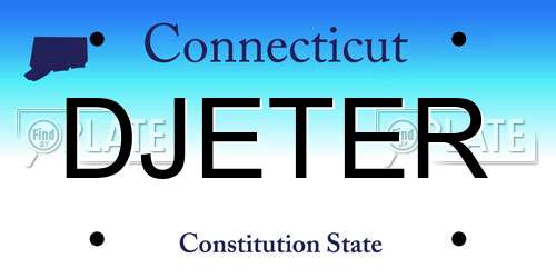 DJETER Connecticut License Plate
