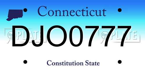 DJO0777 Connecticut License Plate