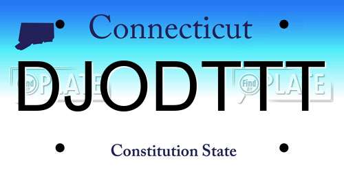 DJODTTT Connecticut License Plate