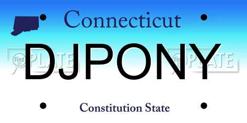 DJPONY Connecticut License Plate
