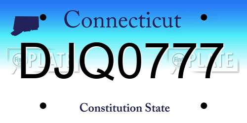 DJQ0777 Connecticut License Plate