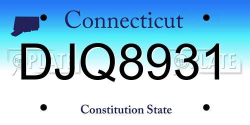 DJQ8931 Connecticut License Plate