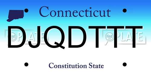 DJQDTTT Connecticut License Plate