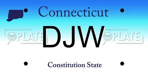 DJW Connecticut License Plate