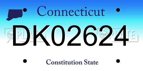DK02624 Connecticut License Plate