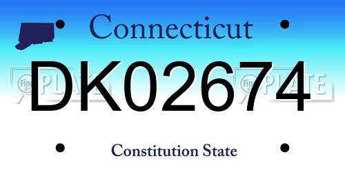 DK02674 Connecticut License Plate