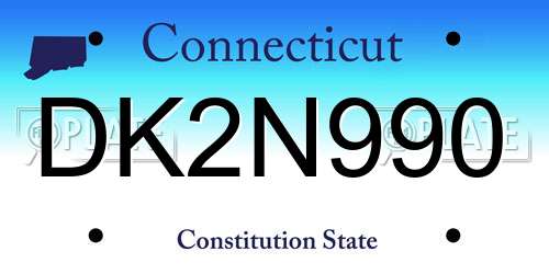 DK2N990 Connecticut License Plate