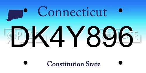 DK4Y896 Connecticut License Plate