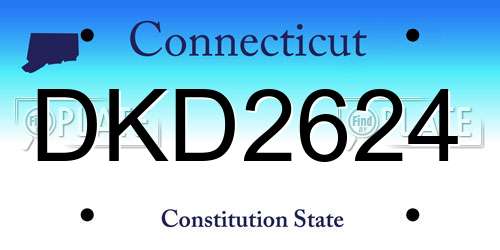 DKD2624 Connecticut License Plate
