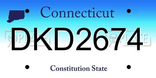 DKD2674 Connecticut License Plate