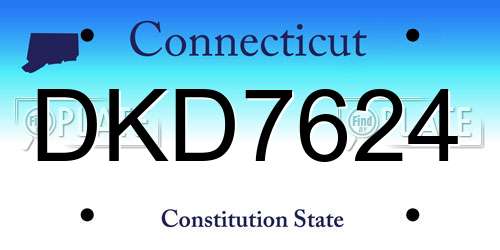 DKD7624 Connecticut License Plate