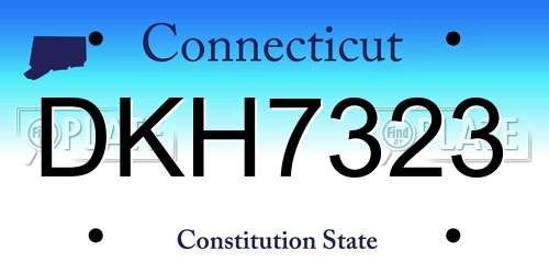 DKH7323 Connecticut License Plate