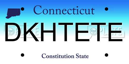 DKHTETE Connecticut License Plate