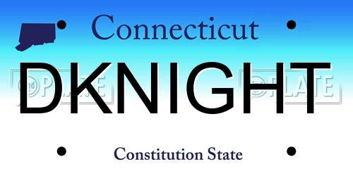 DKNIGHT Connecticut License Plate