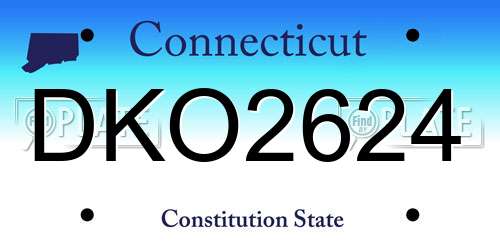DKO2624 Connecticut License Plate