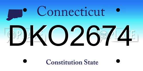 DKO2674 Connecticut License Plate