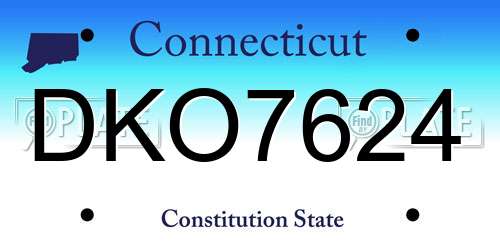 DKO7624 Connecticut License Plate