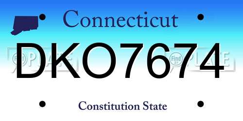 DKO7674 Connecticut License Plate