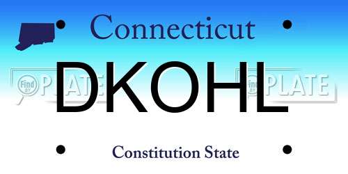 DKOHL Connecticut License Plate