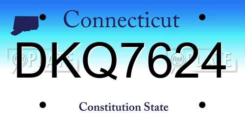 DKQ7624 Connecticut License Plate